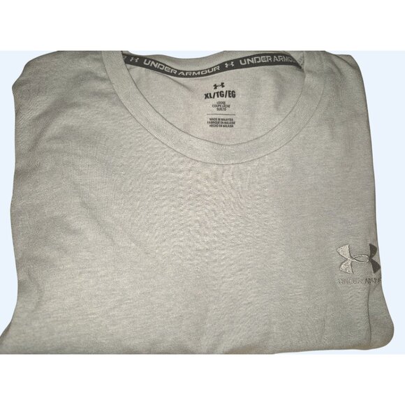 Under Armour Mens Gray Short Sleeve T-Shirt XL Cotton Blend Crewneck Comfortable - Picture 2 of 7
